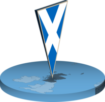 Scotland flag and map in isometry png