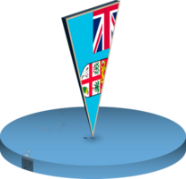 Fiji bandera y mapa en isometria png