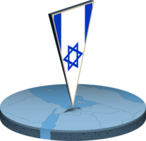 Israel bandera y mapa en isometria png