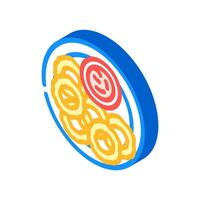 calamari rings sea cuisine isometric icon vector illustration
