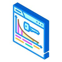 long tail keywords seo isometric icon vector illustration