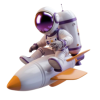 astronaute 3d fusée png transparent