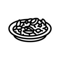 seafood paella sea cuisine line icon vector illustration