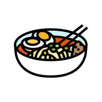 ramyeon tallarines coreano cocina color icono vector ilustración