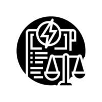 legislación energía política glifo icono vector ilustración