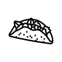 pescado taco mar cocina línea icono vector ilustración