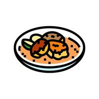 crab cake sea cuisine color icon vector illustration