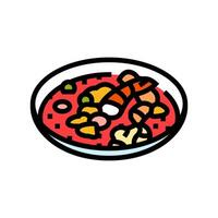 pescado estofado mar cocina color icono vector ilustración
