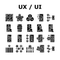 ui ux digital develop code app icons set vector