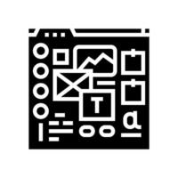 mood board ux ui design glyph icon vector illustration