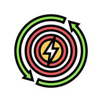 renovable objetivos energía política color icono vector ilustración