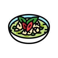 verde curry tailandés cocina color icono vector ilustración