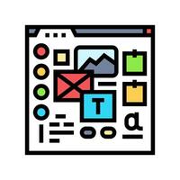 mood board ux ui design color icon vector illustration