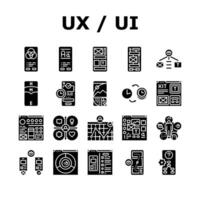 ui ux develop content research icons set vector