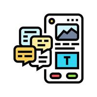 design critique ux ui color icon vector illustration