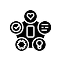 design thinking ux ui  glyph icon vector illustration