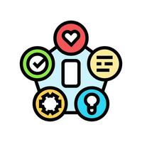 design thinking ux ui  color icon vector illustration