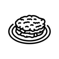 kimchi pancakes korean cuisine line icon vector illustration