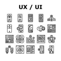 ui ux develop content research icons set vector