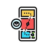 eye tracking ux ui design color icon vector illustration