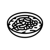 yukgaejang sopa coreano cocina línea icono vector ilustración