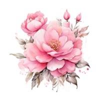ai generiert Digital Ölgemalt Blumen- Muster Design, funkeln Blume Strauß Design, geprägt Blume Muster, glänzend Blume Gemälde Design, Textil- Blume Material Design png