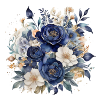 AI generated Watercolor Floral Flower Bouquet Design, Watercolor Flower Arrangements design, gilter Flower Design, Flower Sublimation Floral Clipart Wedding card design, Free PNG