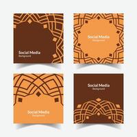 elegant ornamental decorative pattern square background social media design template vector