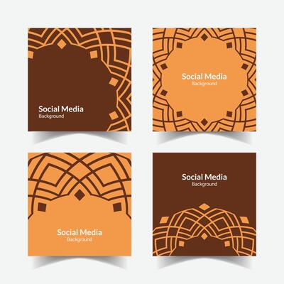 elegant ornamental decorative pattern square background social media design template