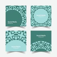 elegant ornamental decorative pattern square background social media design template vector