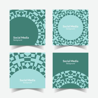 elegant ornamental decorative pattern square background social media design template