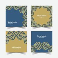 elegant ornamental decorative pattern square background social media design template vector