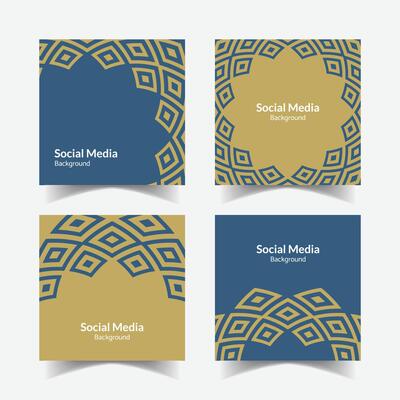 elegant ornamental decorative pattern square background social media design template