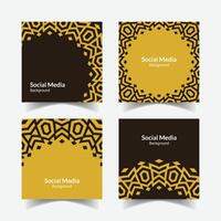 elegant ornamental decorative pattern square background social media design template vector