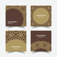 elegant ornamental decorative pattern square background social media design template vector