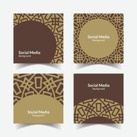 elegant ornamental decorative pattern square background social media design template vector