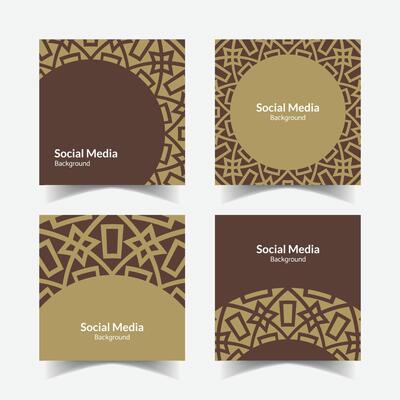 elegant ornamental decorative pattern square background social media design template
