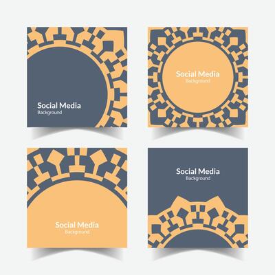 elegant ornamental decorative pattern square background social media design template