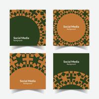 elegant ornamental decorative pattern square background social media design template vector