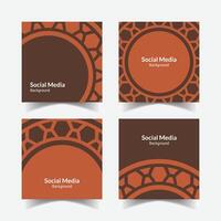 elegant ornamental decorative pattern square background social media design template vector