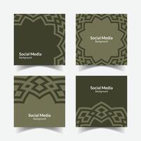 elegant ornamental decorative pattern square background social media design template vector