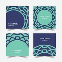 elegant ornamental decorative pattern square background social media design template vector