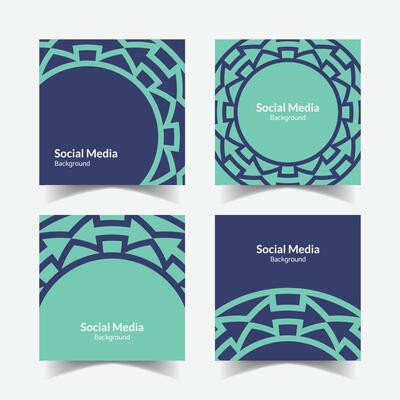 elegant ornamental decorative pattern square background social media design template
