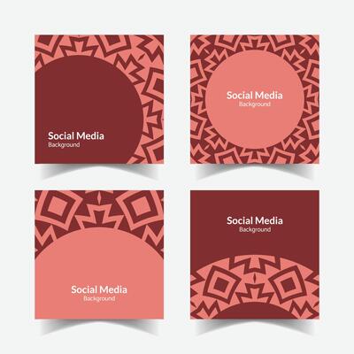 elegant ornamental decorative pattern square background social media design template