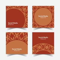 elegant ornamental decorative pattern square background social media design template vector