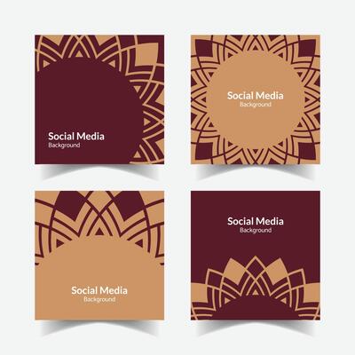 elegant ornamental decorative pattern square background social media design template
