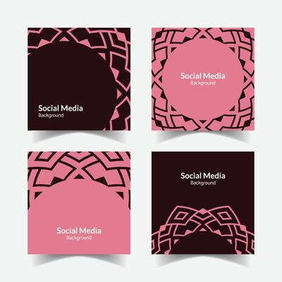 elegant ornamental decorative pattern square background social media design template