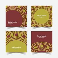 elegant ornamental decorative pattern square background social media design template vector