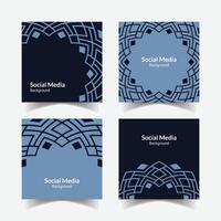 elegant ornamental decorative pattern square background social media design template vector