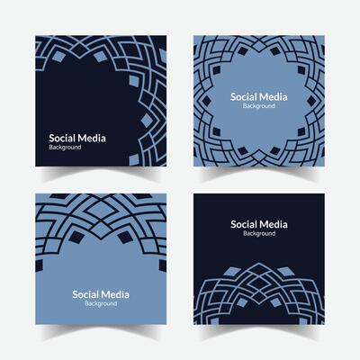 elegant ornamental decorative pattern square background social media design template